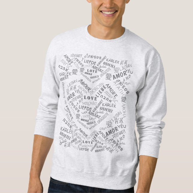Sudadera AMOR - Multi Language - Personalizable Internacion (Anverso)