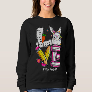Sudadera Amor Pascua Maestra de 4º grado Bunny Cute Face Ha