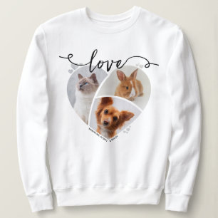 Sudadera Amor, Personalizado en forma de corazón 3 Mascota 
