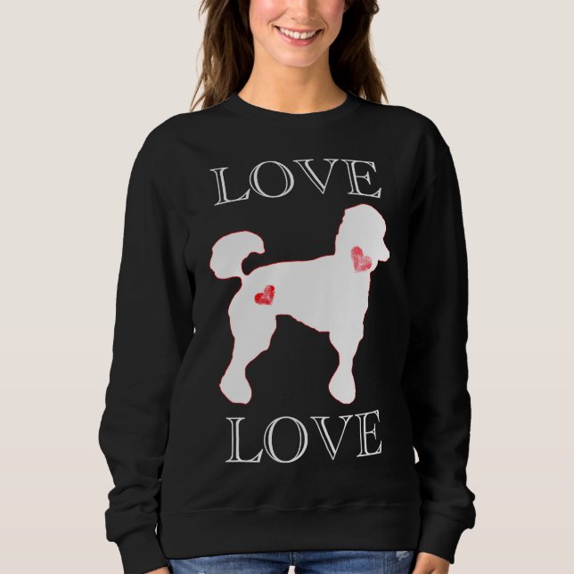 Sudadera Amor Poodles Corazón Blanco (Anverso)