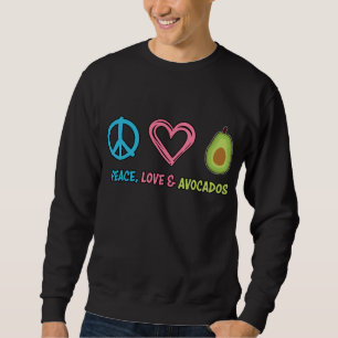 Sudadera Amor por la paz y fruta divertida aguacates