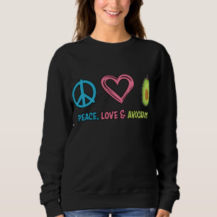 Sudadera Amor por la paz y fruta divertida aguacates