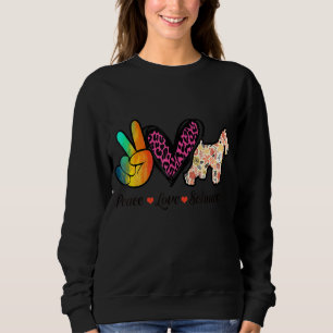 Sudadera Amor Por La Paz Y Perro Colorido Con Flores De Sch