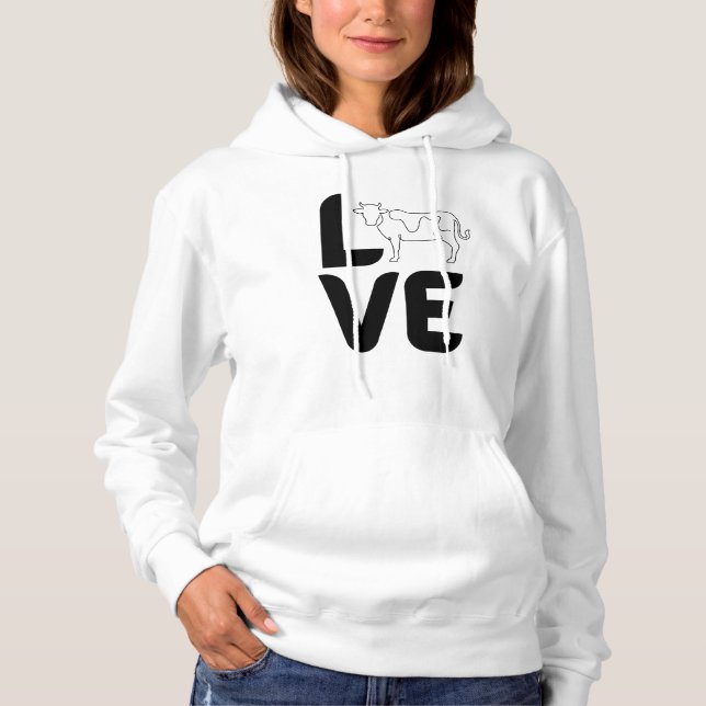 Sudadera Amor por la vaca como O (Anverso)