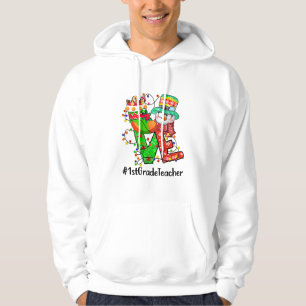 Sudadera AMOR Profesor de primer grado Snowman Santa Hat Na
