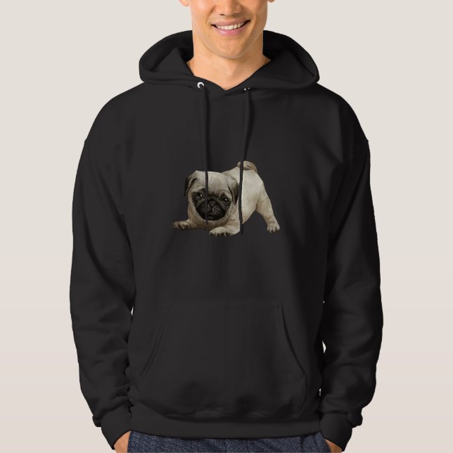Sudadera Amor Pug, cachorro juguetón, lindo cachorro clásic (Anverso)