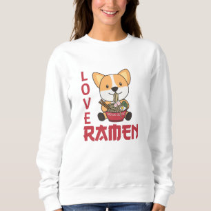 Sudadera Amor Ramen Cute Corgi Kawaii Perros fideos