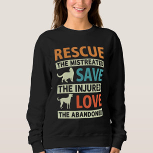Sudadera Amor Rescatado Animales Con Pañuelo De Perro O Pat