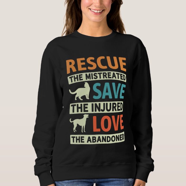 Sudadera Amor Rescatado Animales Con Pañuelo De Perro O Pat (Anverso)