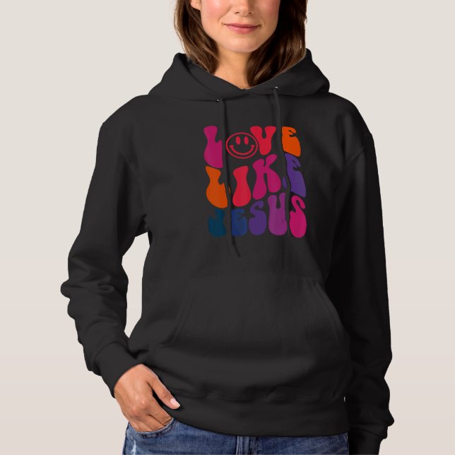 Sudadera Amor Retro Como Jesús Palabra Religiosa Dios Crist (Anverso)