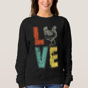 Sudadera Amor Retro Pollo Vintage Granjero Avícola Escuela 