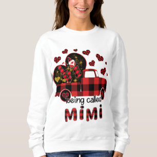 Sudadera Amor Ser llamado Mimi Red Truck Gnome Valentine