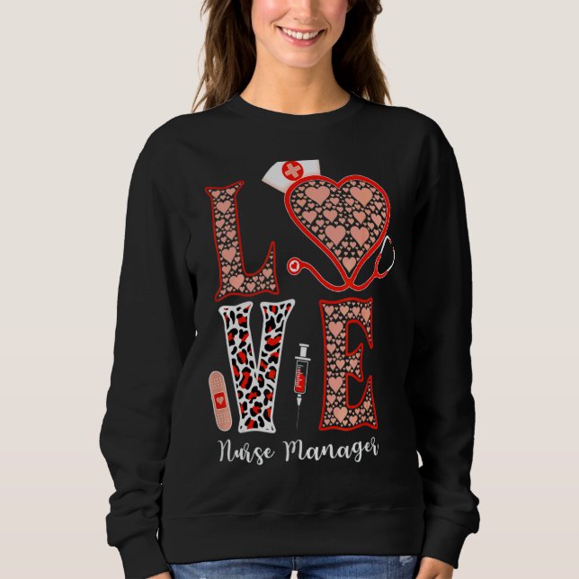 Sudadera Amor Stethoscope Director De Enfermeras De Leopard (Anverso)