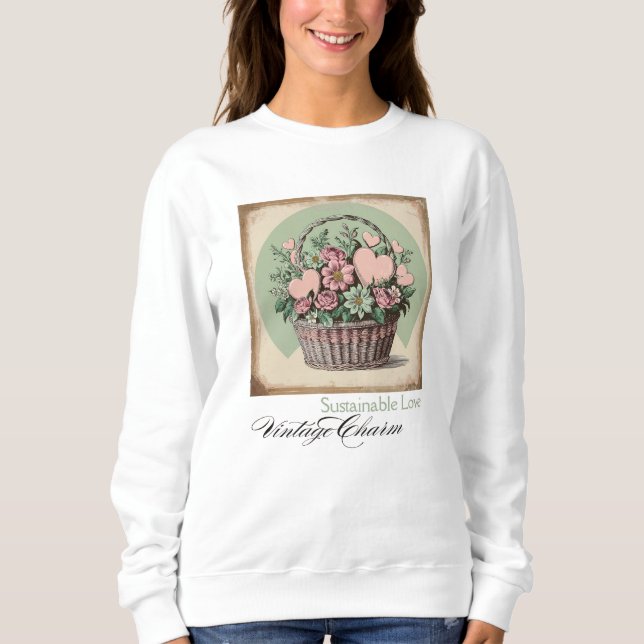 Sudadera Amor sustentable, encanto vintage (Anverso)
