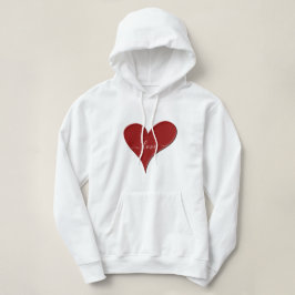 Sudadera AMOR | Tipo de letra de guión rojo del corazón