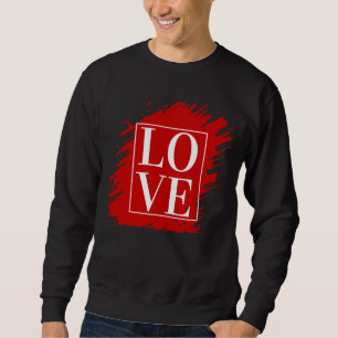 SUDADERA AMOR TIPOGRAFÍA BLANCA ARTE ROJO