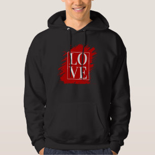SUDADERA AMOR TIPOGRAFÍA BLANCA ARTE ROJO