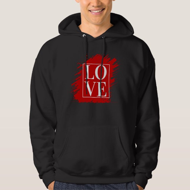 SUDADERA AMOR TIPOGRAFÍA BLANCA ARTE ROJO (Anverso)
