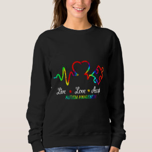 Sudadera Amor Vivo Acepta Autismo Conciencia Tejido Autismo