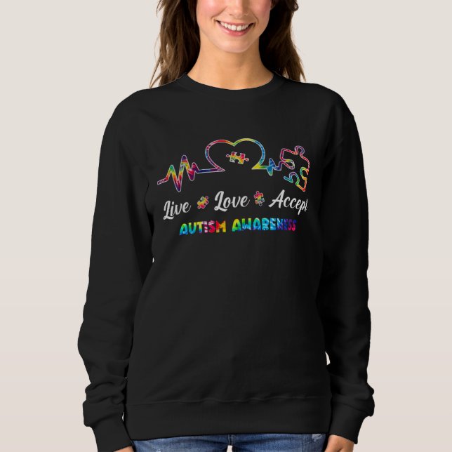 Sudadera Amor Vivo Acepta Rompecabezas Corazón Autismo Conc (Anverso)