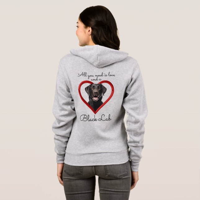 Sudadera Amor y Laboratorio Negro (Reverso completo)
