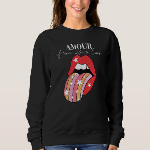 Sudadera Amour lápiz labial Eslogan Motivacional Inspirador