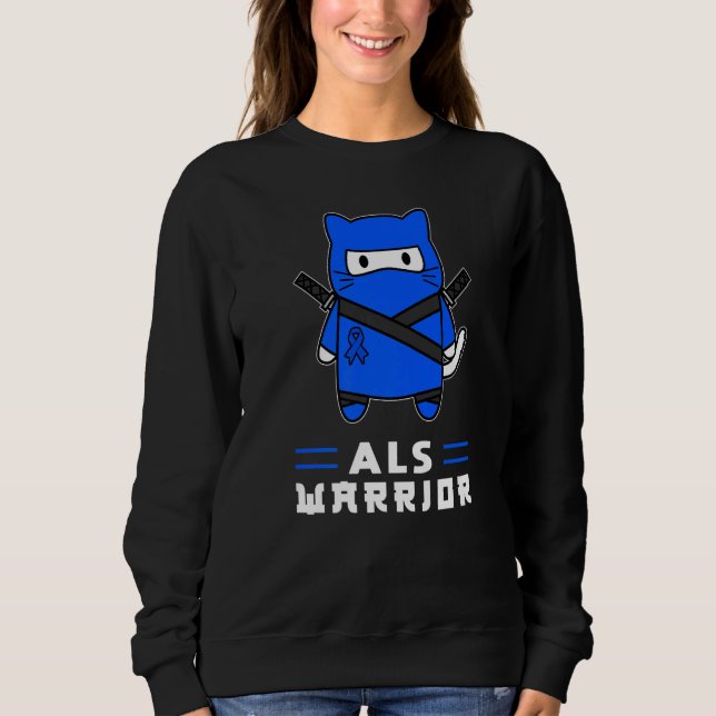 Sudadera Amyotrophic lateral sclerosis Blue Ribbon Als Warr (Anverso)