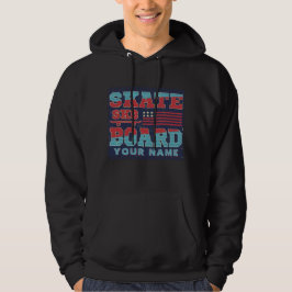 Sudadera Añadir nombre a Skateboard de texto SK8 Bandera de
