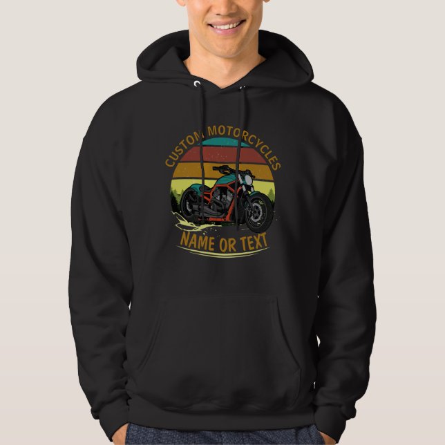 Sudadera Añadir nombre cambiar texto cosechar motocicleta a (Anverso)