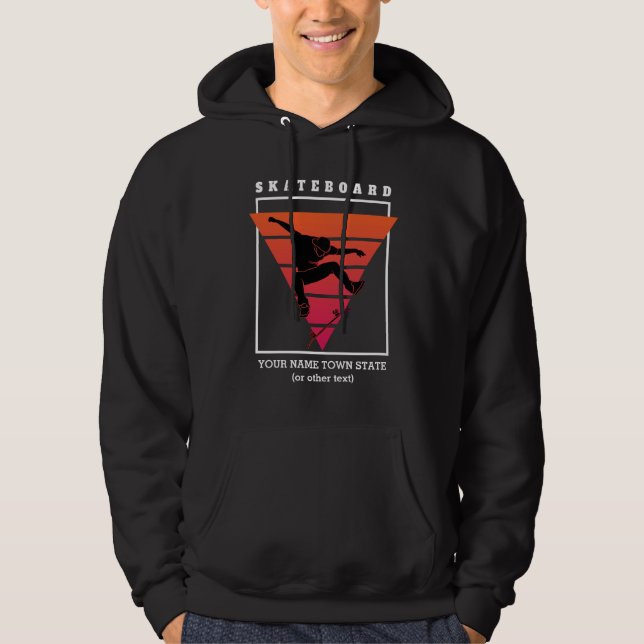 Sudadera Añadir nombre y triángulo geométrico del tablero d (Anverso)