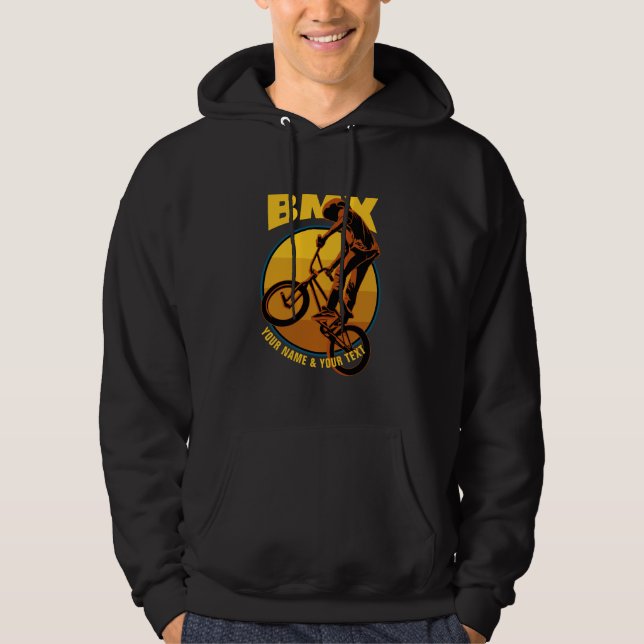 Sudadera Añadir su nombre y TEXTO, piloto volador BMX (Anverso)