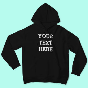 Sudadera Añadir su propio texto Personalizado aquí negro y