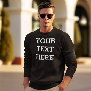 Sudadera Añadir su propio texto Personalizado aquí negro y 