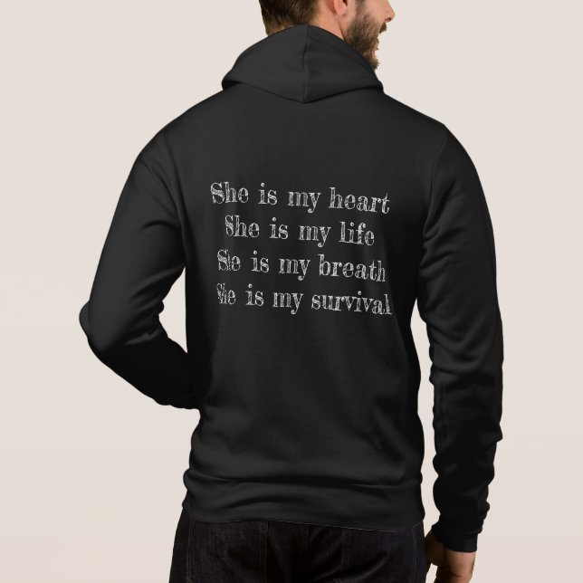Sudadera Añadir texto me encanta mi gf hombres modernos de  (Reverso)