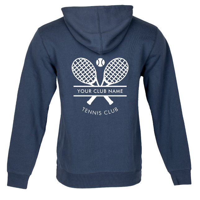 Sudadera Añadir tu nombre de club Tenis Logo de la Marina P (Custom Lawn Tennis Club Name Team Navy Blue Hoodie)