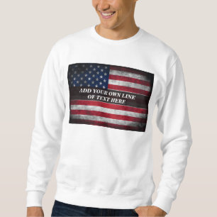 Sudadera Añadir tu texto a la bandera estadounidense