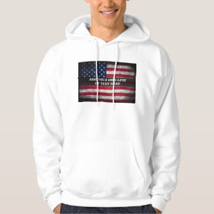 Sudadera Añadir tu texto a la bandera estadounidense