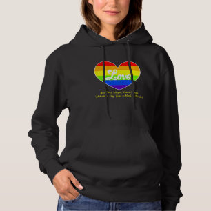 Sudadera Añadir tu texto, amor al corazón del arcoiris sobr