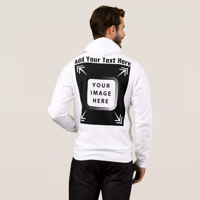 Sudadera Añadir una plantilla de Personalizado de texto fot (Reverso completo)