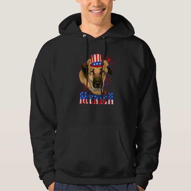Sudadera Anatolia Merica Bandera Americana Perro Animal 4 d (Anverso)