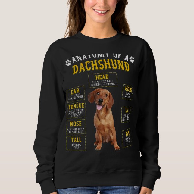Sudadera Anatomía Dachshund Para Hombres (Anverso)