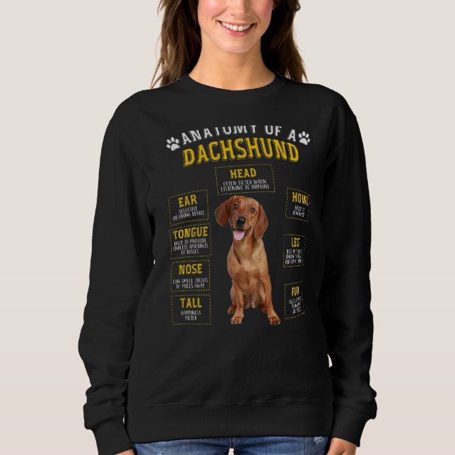 Sudadera Anatomía Dachshund Para Hombres (Anverso)