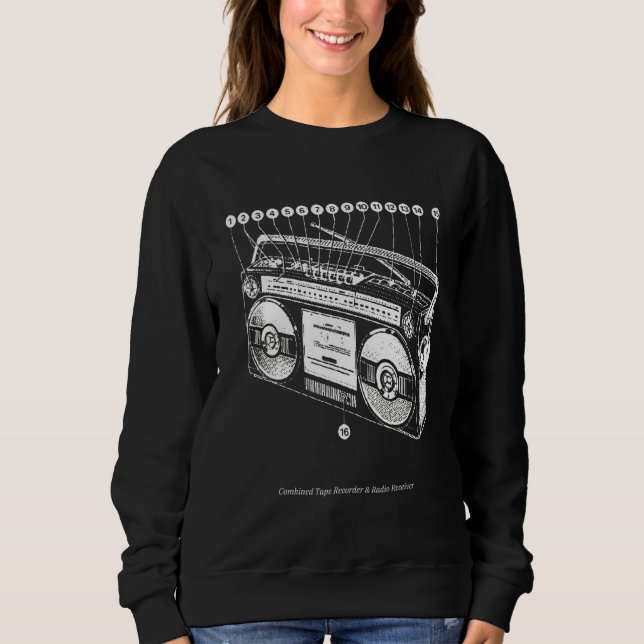 Sudadera Anatomía de Boombox Retro 80 Ghetto Blaster Hi (Anverso)