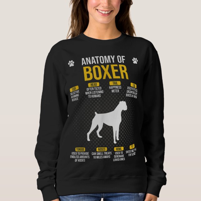 Sudadera Anatomía De Boxer Dog Lover (Anverso)