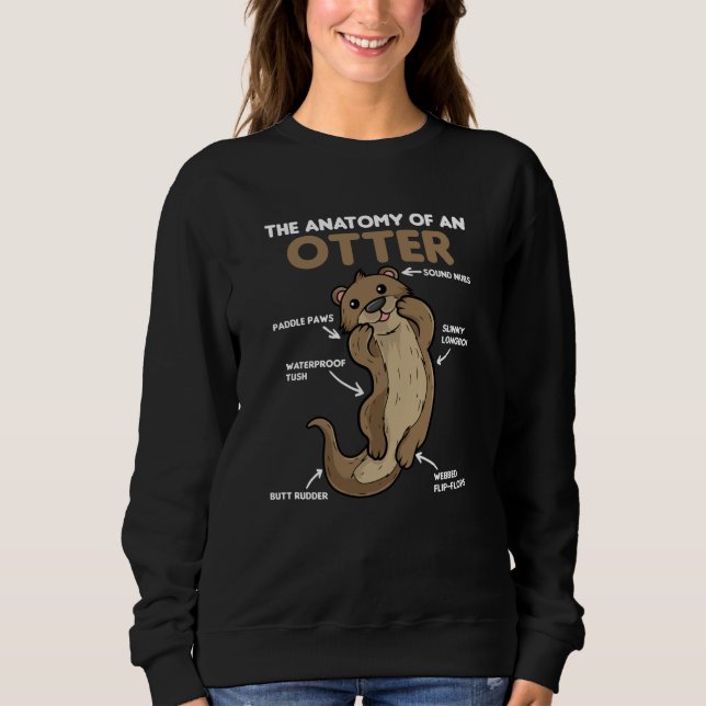Sudadera Anatomía De Explicación De Otter Cute De Un Otter (Anverso)