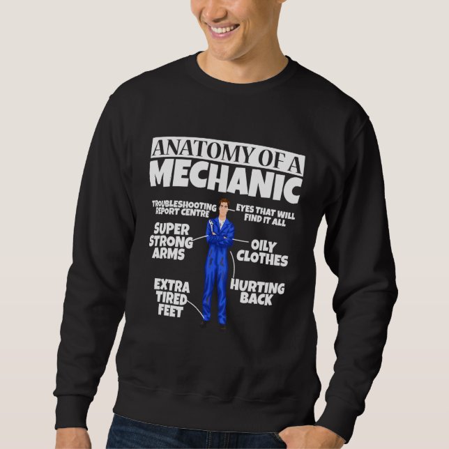 Sudadera Anatomía De Fijación De Coches De Ingeniería Diese (Anverso)