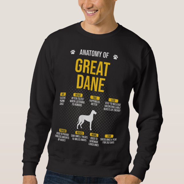 Sudadera Anatomía De Great Dane Dog Lover (Anverso)