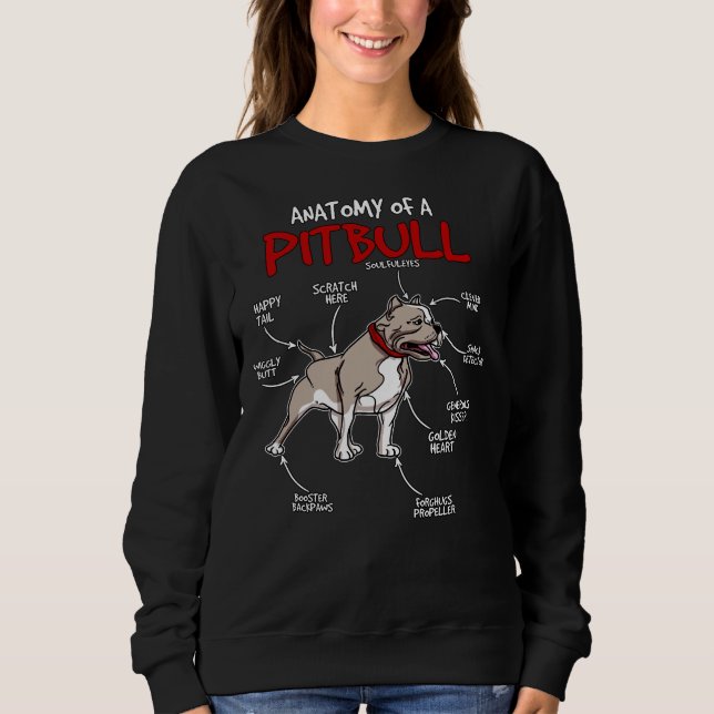 Sudadera Anatomía De Perro De Pitbull (Anverso)