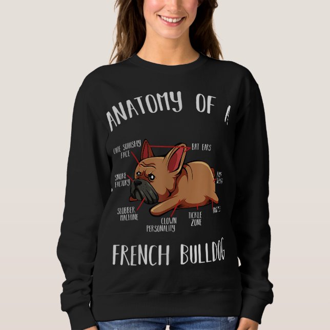 Sudadera Anatomía De Un Bulldog Francés Perro Perro Mascota (Anverso)