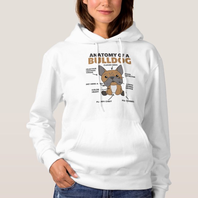 Sudadera Anatomía De Un Bulldog Perro Gracioso Cachorro (Anverso)